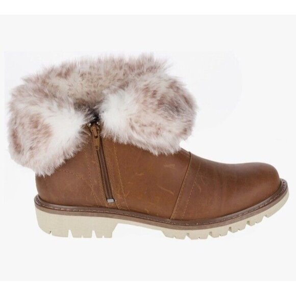 Caterpillar CAT Womens Flurry Ankle Boots Size 6 Booties Tan Leather Waterproof - Picture 9 of 11